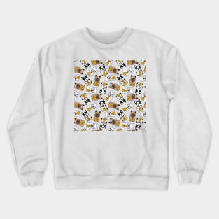 Dog Seamless Pattern French Bulldog  Cartoon Crewneck Sweatshirt